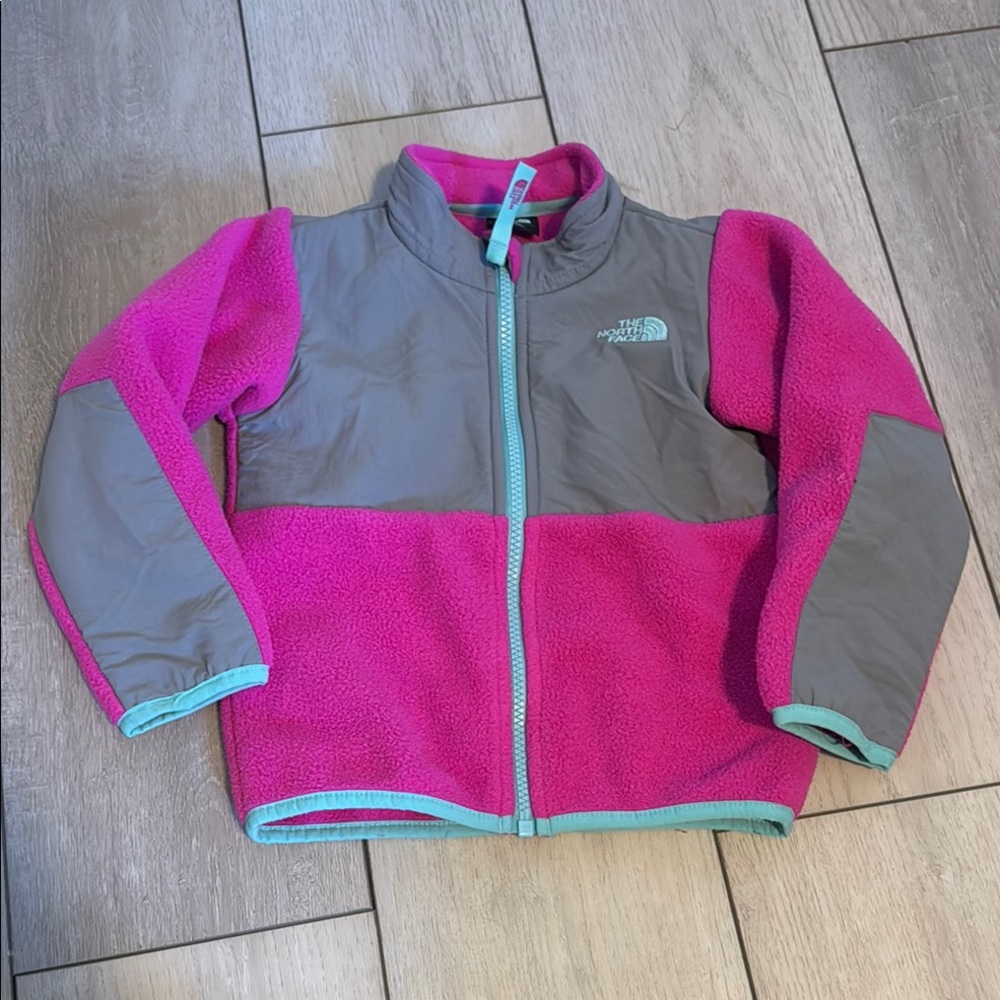 The North Face Pink and Gray Fleece Jacket size 18-24 months